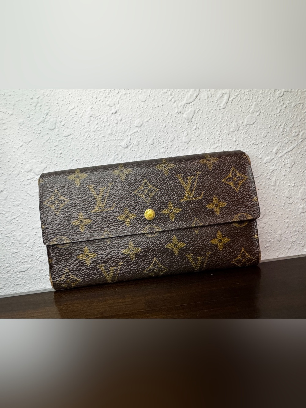 Louis Vuitton Monogram Canvas Brown and Gold Sarah Wallet